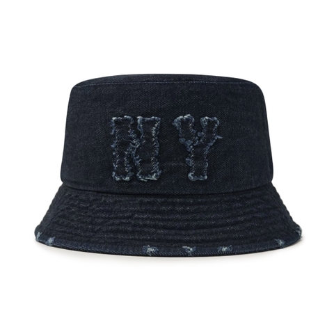 Mũ MLB Basic Coopers Denim Bucket Hat New York Yankees Dark Blue - Mũ vành tròn màu xanh đậm