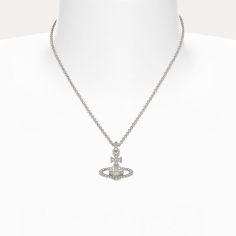 VIVIENNE WESTWOOD Mayfair Bas Relief Pendant Necklace - Dây cổ/chuyền hình quả cầu hai chiều, phối đá CZ trắng - JEWELRY NECKLACE