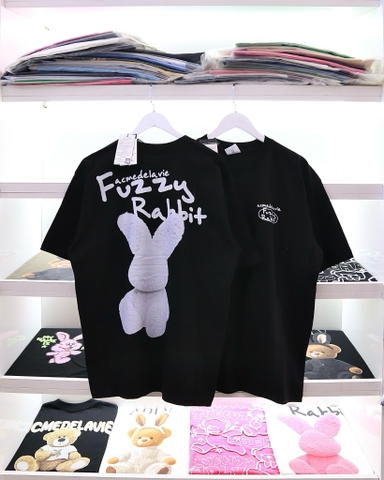 ÁO THUN ADLV DOODLE FUZZY RABBIT T-SHIRT BLACK - ĐEN