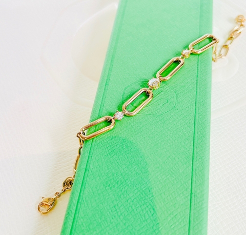 SWAROVSKI Constella bracelet (White, Gold-tone plated) - Vòng/lắc tay nối pha lê trắng - JEWELRY