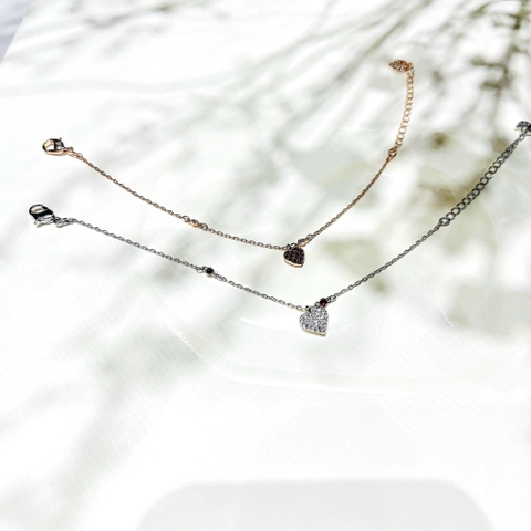 SWAROVSKI Crystal Wishes bracele (Set 2, Heart, Red, Mixed metal finish) - Bộ gồm 2 Vòng, lắc tay tim trắng và đỏ - JEWELRY BRACELET