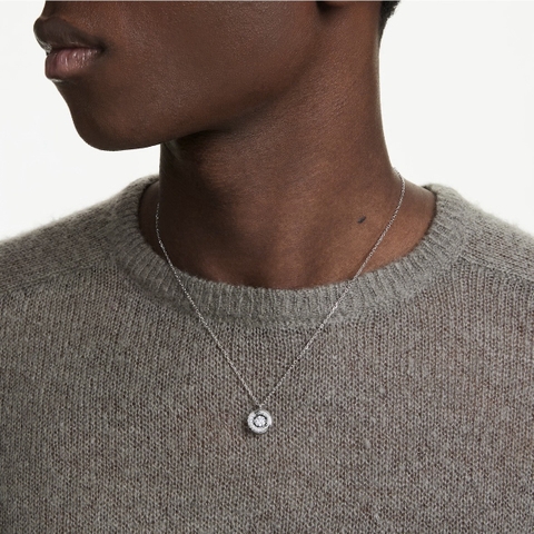 CHÍNH HÃNG - SWAROVSKI Dextera pendant (Round cut, White, Rhodium plated) - Dây cổ, chuyền, pha lê trắng - JEWELRY NECKLACE