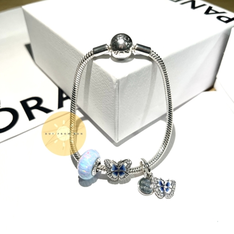 PANDORA “Ocean Butterfly” Sparkling Set Bracelet Charms (Silver Sterling) - Bộ vòng tay “Bướm Đại Dương” bạc 925 - JEWELRY
