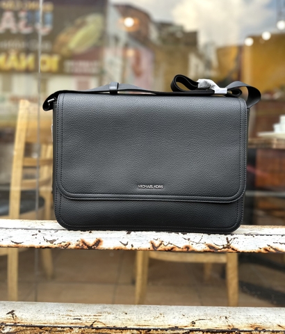 Túi Michael Kors MK Cooper Leather Messenger Black Bag - Túi nam đeo chéo, màu đen