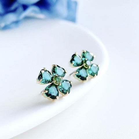 SWAROVSKI Idyllia stud earrings (Clover, Green, Gold-tone plated) - KHUYÊN TAI CỎ BỐN LÁ - SWAROVSKI - JEWELRY