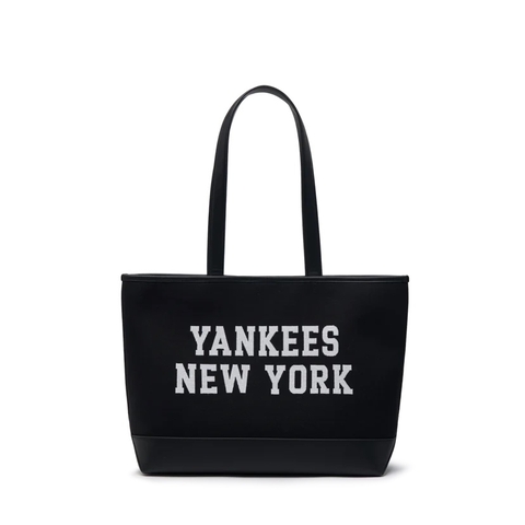 TÚI MLB Varsity Jacquard Large Shopper TOTE Bag New York Yankees BLACK