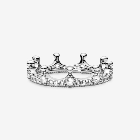 PANDORA White Sparkling Crown Ring (Silver Sterling, Clear Zirconia) - Nhẫn hình vương miệng lấp lánh, bạc 925, đá CZ trắng trong suốt - RINGS JEWELRY