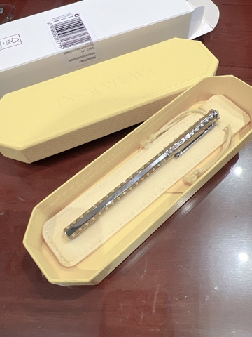 SWAROVSKI Ballpoint pen (Statement, Silver tone, Chrome plated) - Bút/viết màu bạc, mực đen