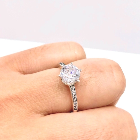 PANDORA Clear Sparkling Crown Solitaire Ring (Silver Sterling, Zircona) - Nhẫn bạc 925, đá CZ trắng - JEWELRY