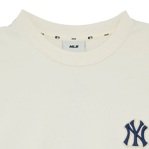 ÁO MLB SWEATSHIRT CLASSIC MONOGRAM BIG LUX OVERFIT SWEATSHIRTS NEW YORK YANKEES WHITE