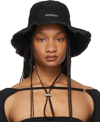MŨ JACQUEMUS LE BOB ARTICHAUT BLACK - LES CLASSIQUES - BUCKET HAT