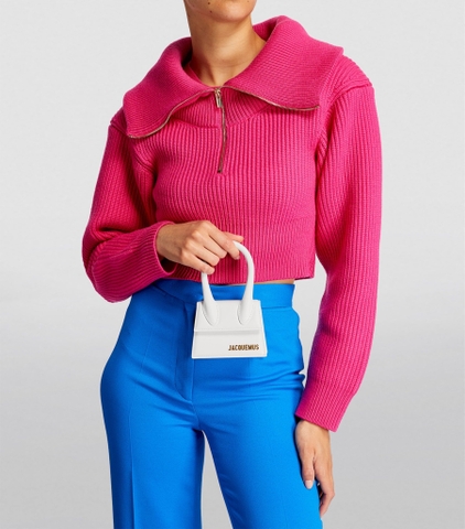 Túi JACQUEMUS Mini Leather Le Chiquito White (size 12cm)