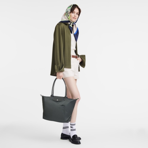 LARGE SIZE - TÚI LONGCHAMP LE PLIAGE GREEN L TOTE BAG - GRAPHITE - Túi xách màu xám than chì