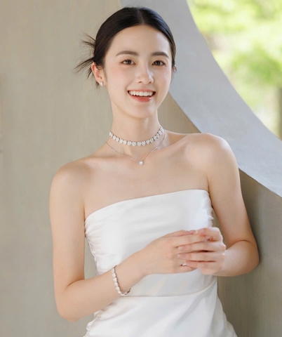 CHÍNH HÃNG - SWAROVSKI x Ariana Grande pendant (Mixed cuts, Heart, White, Rhodium plated) - Dây cổ, chuyền, pha lê trắng, trái tim - JEWELRY NECKLACE