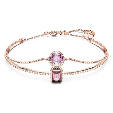 SWAROVSKI Stilla bangle (Mixed cuts, Pink, Rose gold-tone plated) - Vòng/lắc pha lê tone hồng - SWAROVSKI - JEWELR