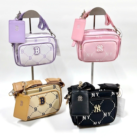 TÚI MLB MONOGRAM CROSS BAG BROWN/PINK/BLACK/LAVENDER - TÚI ĐEO CHÉO DÁNG VUÔNG MÀU NÂU/HỒNG/ĐEN/TÍM
