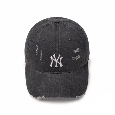 MLB Damage Washing Unstructured Ball Cap New York Yankees CHARCOAL GREY - Mũ lưỡi trai, nón kết