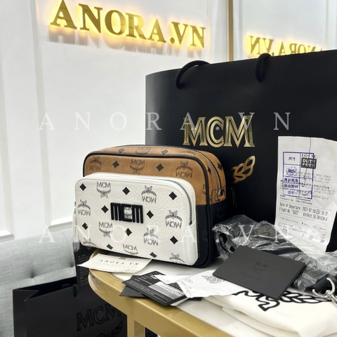 MCM CROSS MIX COLOR BAG TÚI ĐEO CHÉO HAI NGĂN ĐEN
