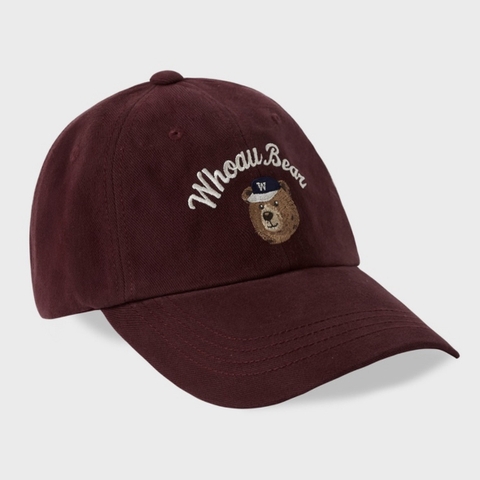 WHOAU Steve Head Patch Ball Cap Burgundy - Mũ lưỡi trai, nón kết màu đỏ
