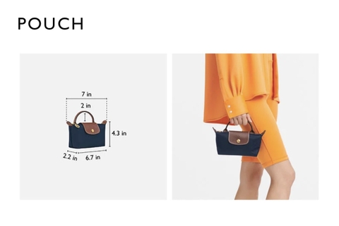 CHÍNH HÃNG - MINI SIZE - TÚI LONGCHAMP LE PLIAGE ORIGINAL POUCH WITH HANDLE - PINK TEA - Túi xách màu hồng trà, hồng nude sữa