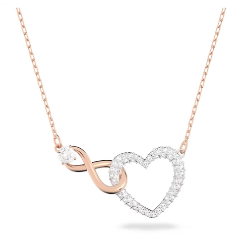 SWAROVSKI Hyperbola necklace (Infinity and heart, White, Mixed metal finish) - Dây cổ, dây chuyền, hình tim vô cực vĩnh cửu - JEWELRY NECKLACE