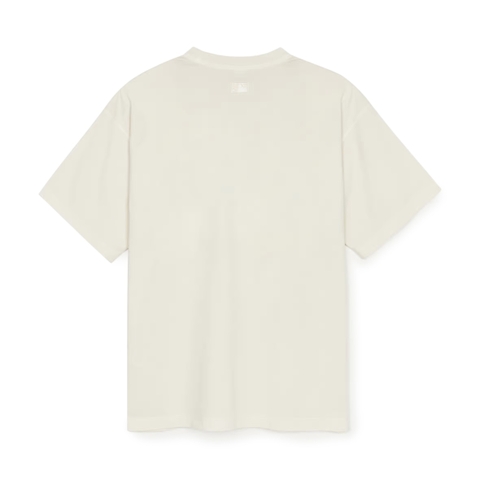 MLB Varsity Vintage Washed Graphic Mega Overfit Short Sleeve T-Shirt NY Newyork Cream - Áo thun cổ tròn tay lỡ tone trắng kem