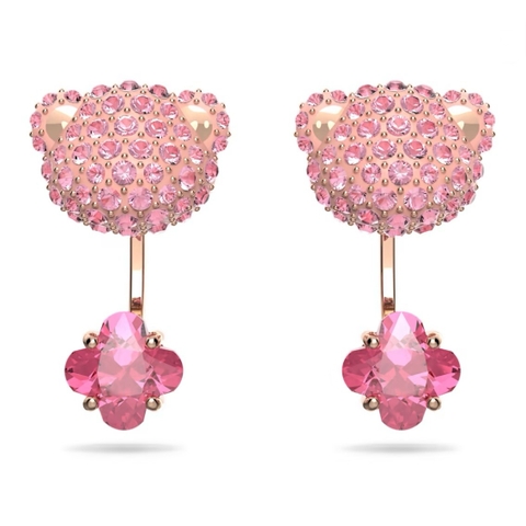 SWAROVSKI Teddy earring jackets (Bear, Pink, Rose gold-tone plated) - Khuyên tai gấu hồng - SWAROVSKI - JEWELRY