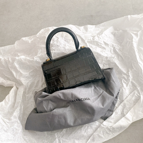 TÚI BALENCIAGA HOURGLASS XS CROC BLACK (da CROC)