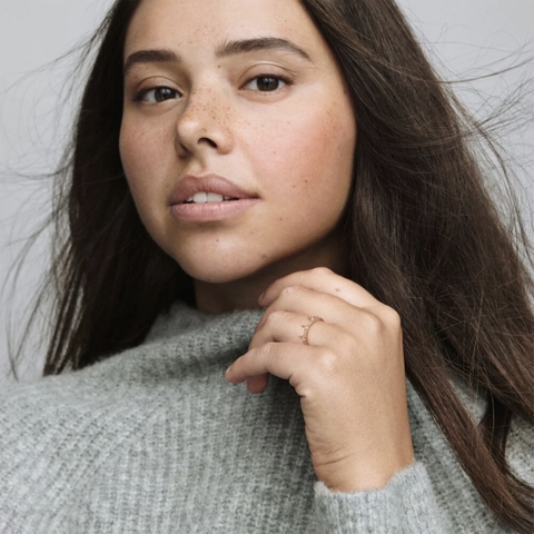 PANDORA Pink Sparkling Crown Ring (Rose-gold 14k plated, Pink Crystal) - Nhẫn mạ vàng hồng 14k, hình vương miệng lấp lánh, đá pha lê hồng - RINGS JEWELRY