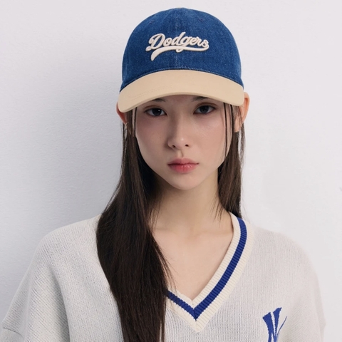 Mũ MLB Varsity Cursive Denim Color Block Unstructured Ball Cap LOS ANGELES DODGERS