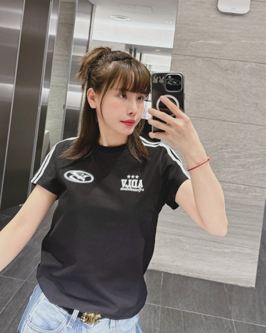 ÁO ADLV CIRCLE SYMBOL TRACK CROP BLACK ĐEN