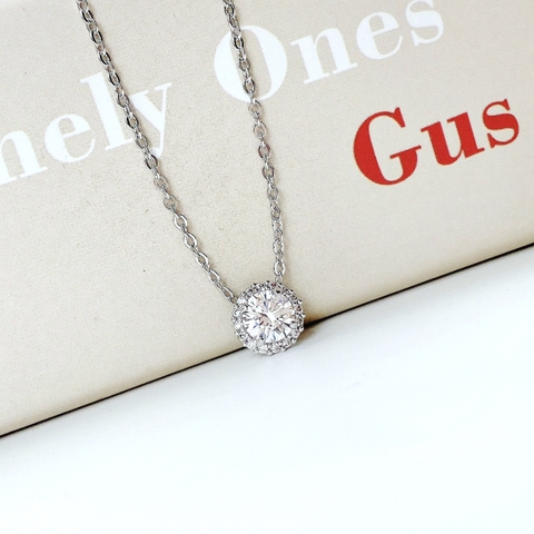 SWAROVSKI Angelic pendant (Round cut, White, Rhodium plated) - Dây cổ, dây chuyền đá tròn - SWAROVSKI - JEWELRY NECKLACE