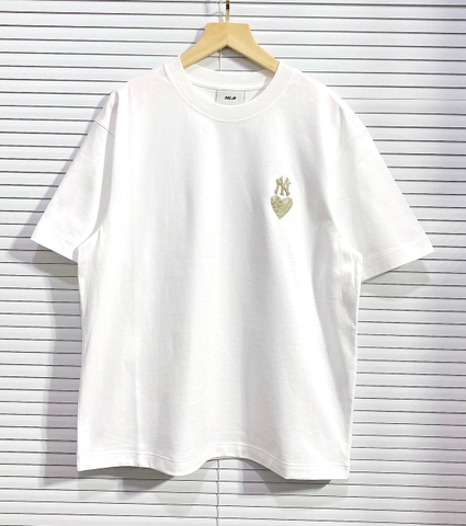 Áo MLB Logo New York Yankees Heart T-SHIRT WHITE - ÁO PHÔNG TIM TRẮNG