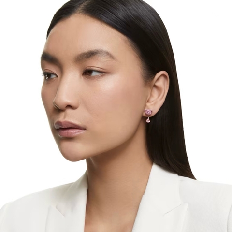 SWAROVSKI Teddy earring jackets (Bear, Pink, Rose gold-tone plated) - Khuyên tai gấu hồng - SWAROVSKI - JEWELRY