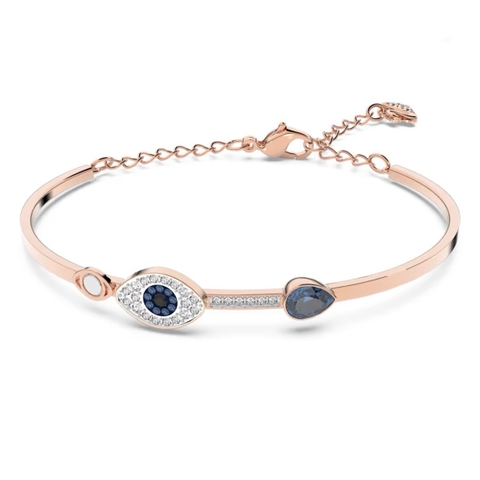 SWAROVSKI Symbolica bangle (Evil eye, Blue, Mixed metal finish) - Vòng/lắc tay hình biểu tượng mắt - JEWELRY BRACELET