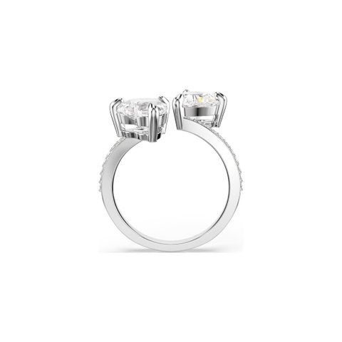 SWAROVSKI Mesmera Attract open ring (Heart cut, Pavé, White, Silver-tone finish) - RINGS - Nhẫn hình trái tim, pha lê trắng - JEWELRY