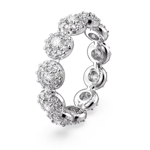 SWAROVSKI Una Angelic ring (Round cut, White, Rhodium plated) - RINGS - Nhẫn đính đá pha lê trắng - JEWELRY