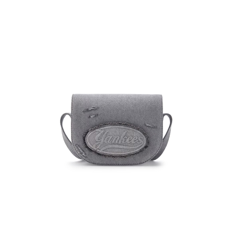 MLB Lettering vintage denim cross bag New York Yankees - Túi đeo chéo màu xám