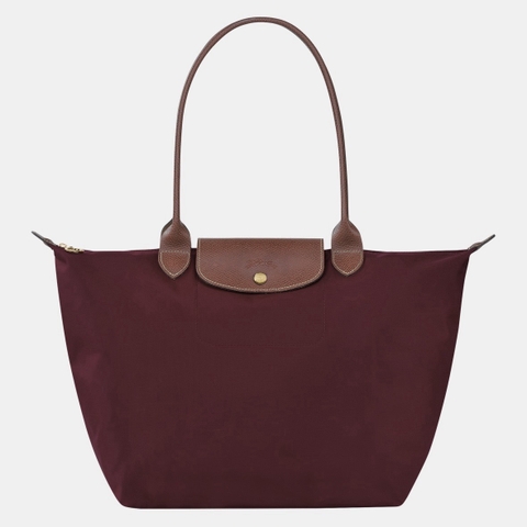 CHÍNH HÃNG - LARGE SIZE - TÚI LONGCHAMP LE PLIAGE ORIGINAL L TOTE BAG - BURGUNDY - Túi xách màu đỏ sẫm