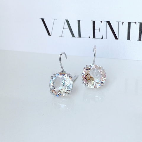 SWAROVSKI Millenia drop earrings (Round cut, White, Rhodium plated) - Khuyên tai pha lê trắng, cắt tròn - JEWELRY