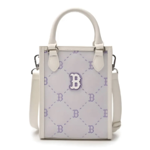 TÚI MLB MONOGRAM PHONE TOTE CROSSBODY BAG BROWN/PINK/BLACK - TÚI ĐEO CHÉO - MÀU NÂU/HỒNG/ĐEN