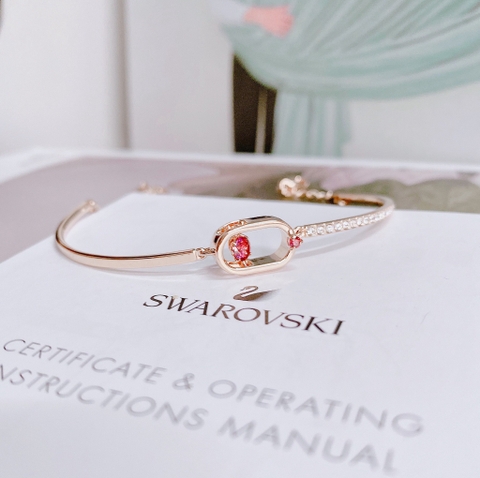 SWAROVSKI Sparkling Dance bracelet (Round cut, Oval shape, Red, Rose gold-tone plated) - Vòng/lắc tay pha lê đỏ chuyển động - JEWELRY
