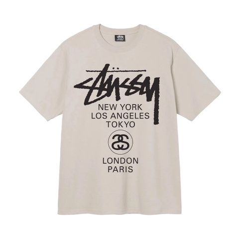 ÁO STUSSY WORLD TOUR BEIGE T-SHIRT