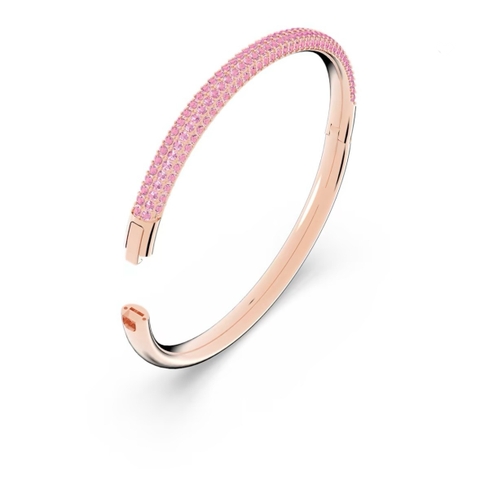 SWAROVSKI Stone bangle (Pink, Rose gold-tone finish) - Size S Oval 5.4x4.8cm - Vòng/lắc tay đá pha lê hồng - SWAROVSKI - JEWELRY