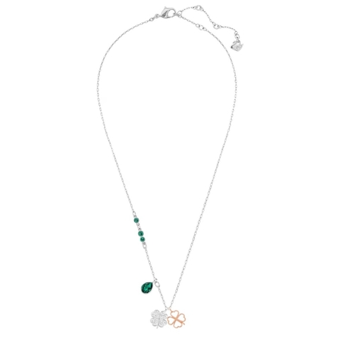 SWAROVSKI Symbolica pendant (Clover, Green, Mixed metal finish) - Dây cổ, dây chuyền, mặt hình cỏ bốn lá- JEWELRY NECKLACE