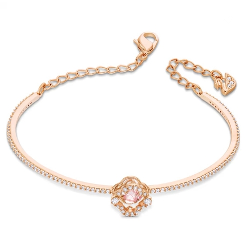 SWAROVSKI Una bangle (Clover, Pink, Rose gold-tone plated) - Vòng/lắc tay pha lê hồng - JEWELRY BRACELET