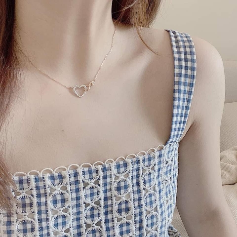 SWAROVSKI Hyperbola necklace (Infinity and heart, White, Mixed metal finish) - Dây cổ, dây chuyền, hình tim vô cực vĩnh cửu - JEWELRY NECKLACE