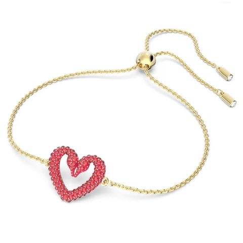 SWAROVSKI Sublima bracelet (Heart, Small, Red, Gold-tone plated) - Vòng/lắc tay thiên nga, tim đỏ - JEWELRY