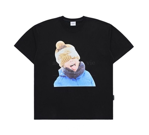 ÁO ADLV BABY FACE YELLOW BEANIE BOY SHORT SLEEVE T-SHIRT BLACK SS24