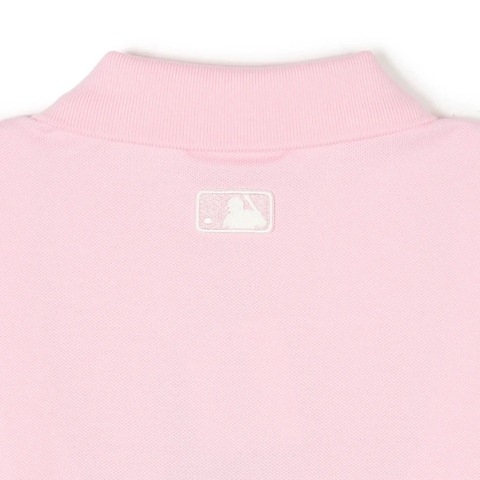 Áo MLB Polo Crop Heart C Logo Shirt Pink